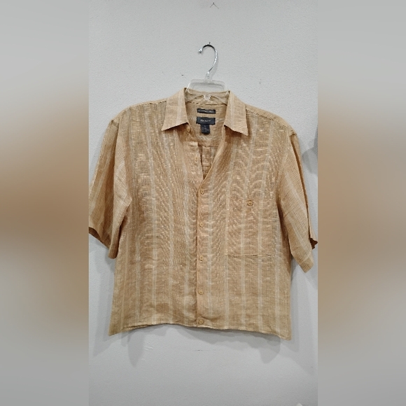 FINE WASHABLE LINEN CROPPED SHIRT - Picture 7 of 7